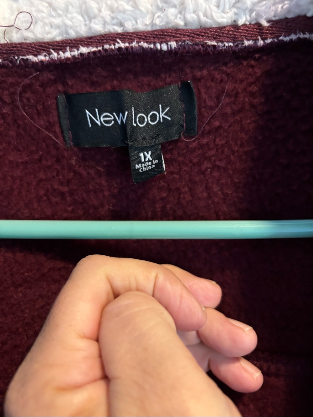 New Look Women's Burgundy Teddy Jacket